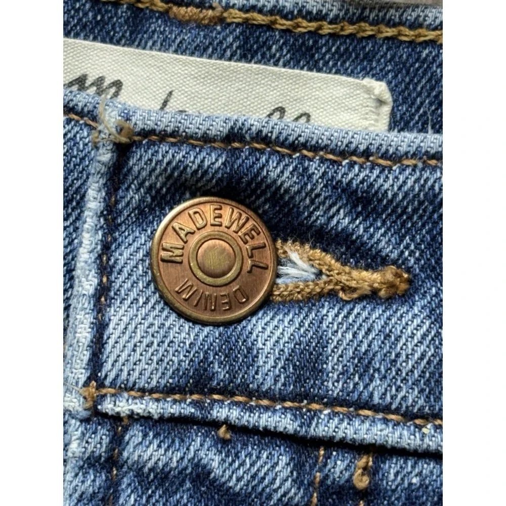 Madewell The Perfect Vintage Jeans Size 31 High‎ Rise HR HW Raw Hem Blue Denim